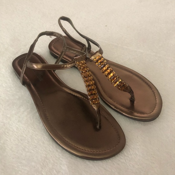 Montego Bay Club  Sandals  W/Crystal Jewels Sz 8 - Picture 2 of 4